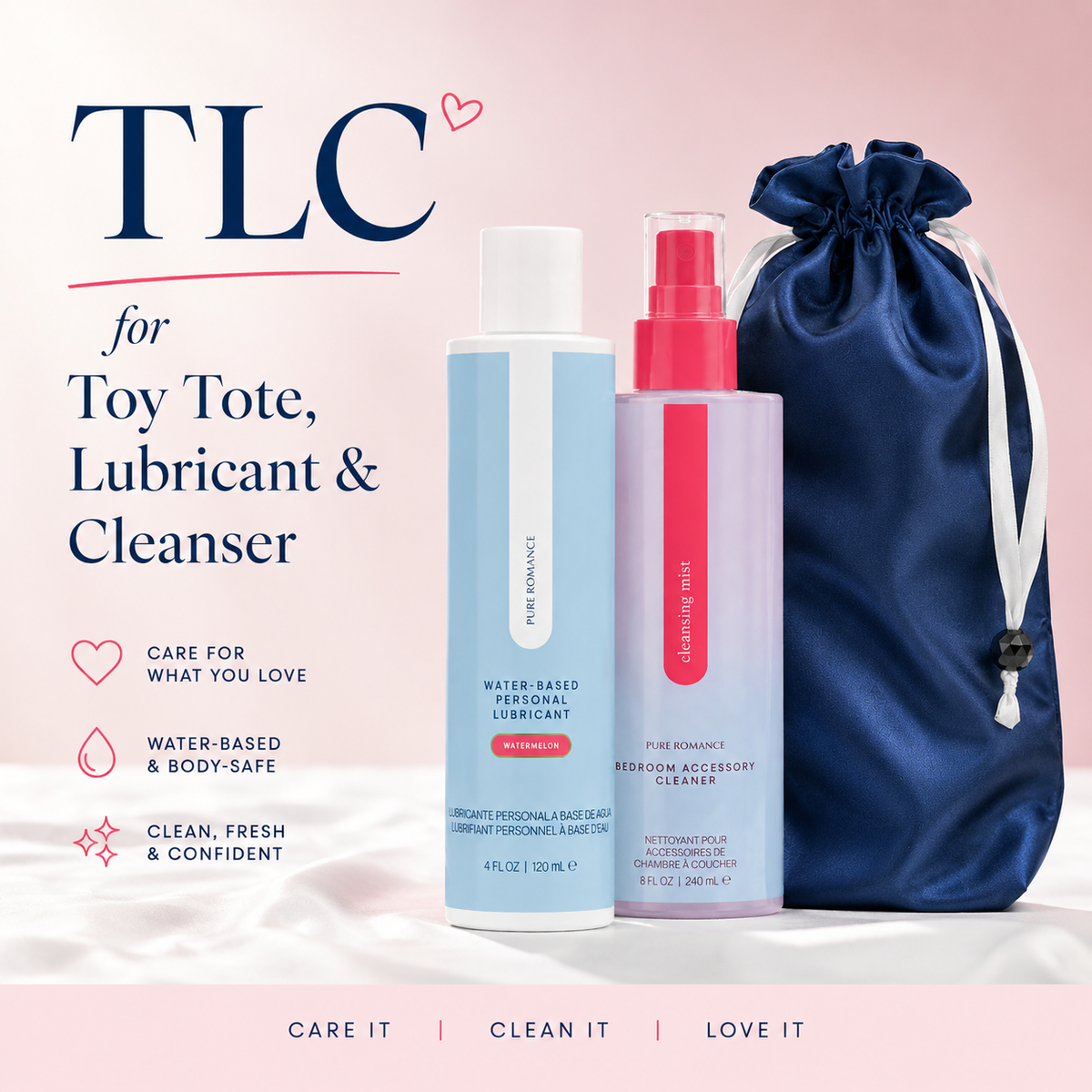 TLC Bundle...Toy Tote, Lubricant & Cleanser