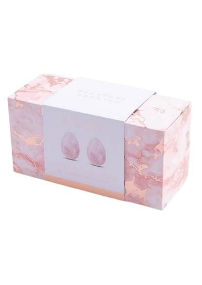 Le Wand Crystal Yoni Eggs Silicone Kegal Balls - Rose Quartz